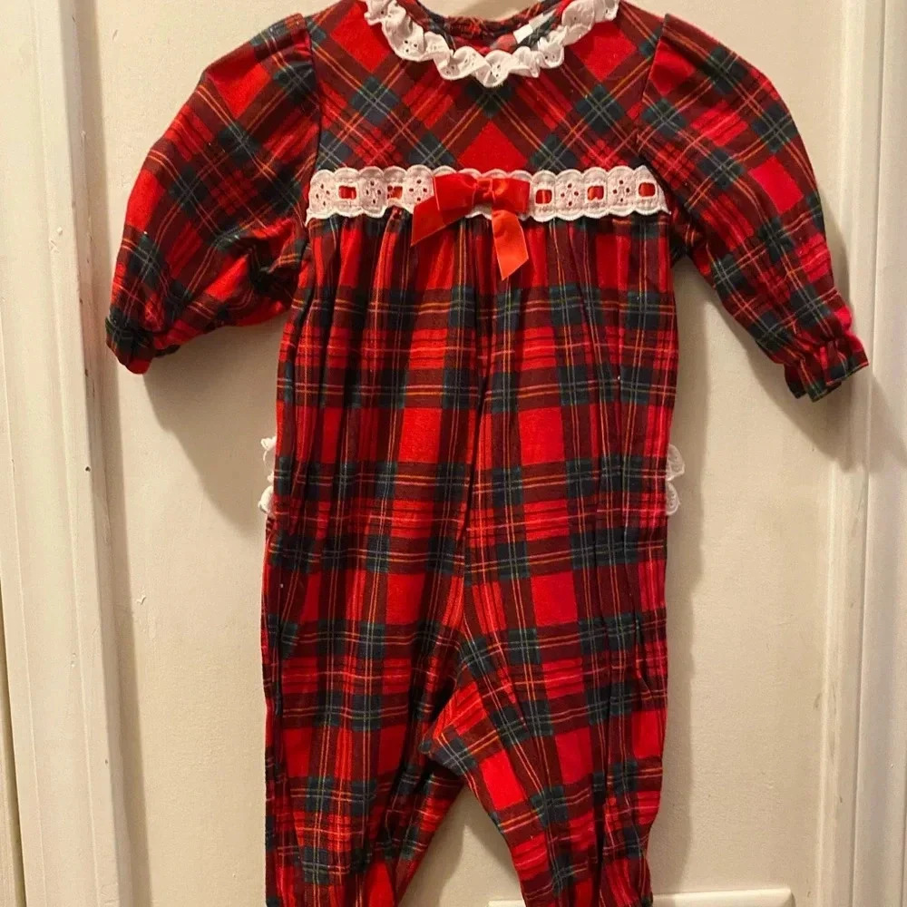 Plaid Holiday Ruffle Butt Sleeper
